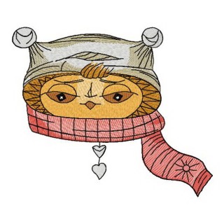 Owl skiing 3 embroidery design - Embroidery Design