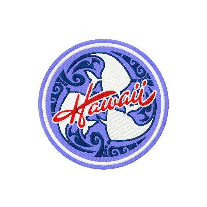 Hawaii badge embroidery design - Embroidery Design