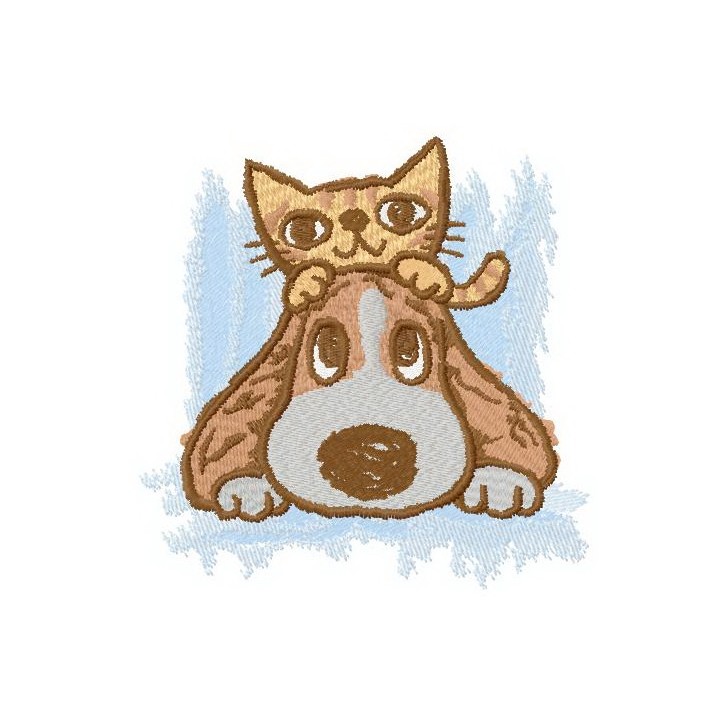 Touching friendship embroidery design - Embroidery Design