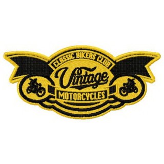 Classic bikers club logo embroidery design - Embroidery Design