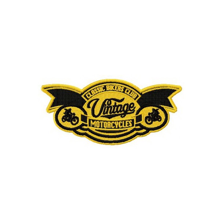 Classic bikers club logo embroidery design - Embroidery Design