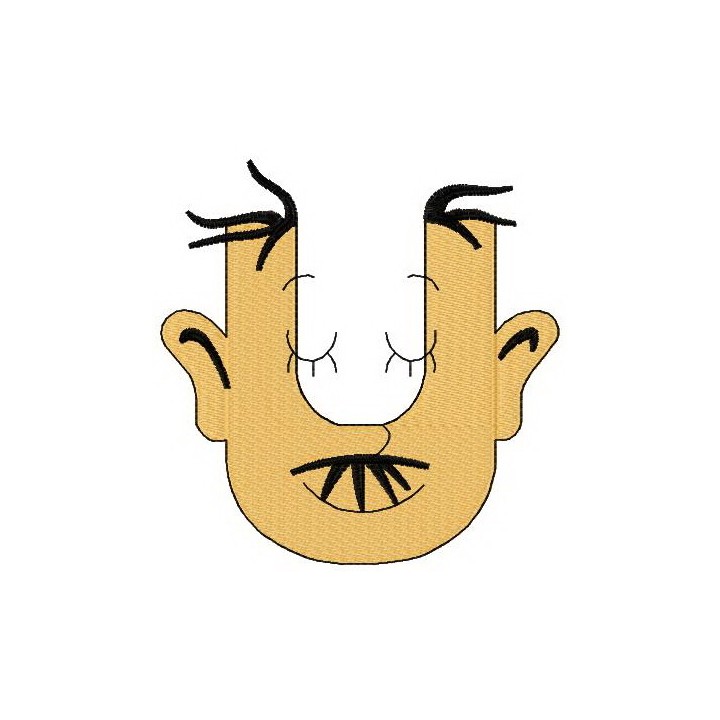 Dr. Seuss alphabet letter U embroidery design - Embroidery Design