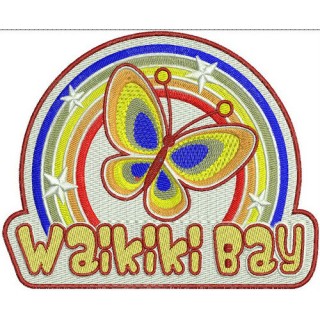 Waikiki bay badge embroidery design - Embroidery Design