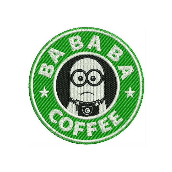 Bababa coffee embroidery design - Embroidery Design