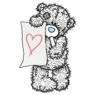 Teddy bear painter applique embroidery design - Embroidery Design