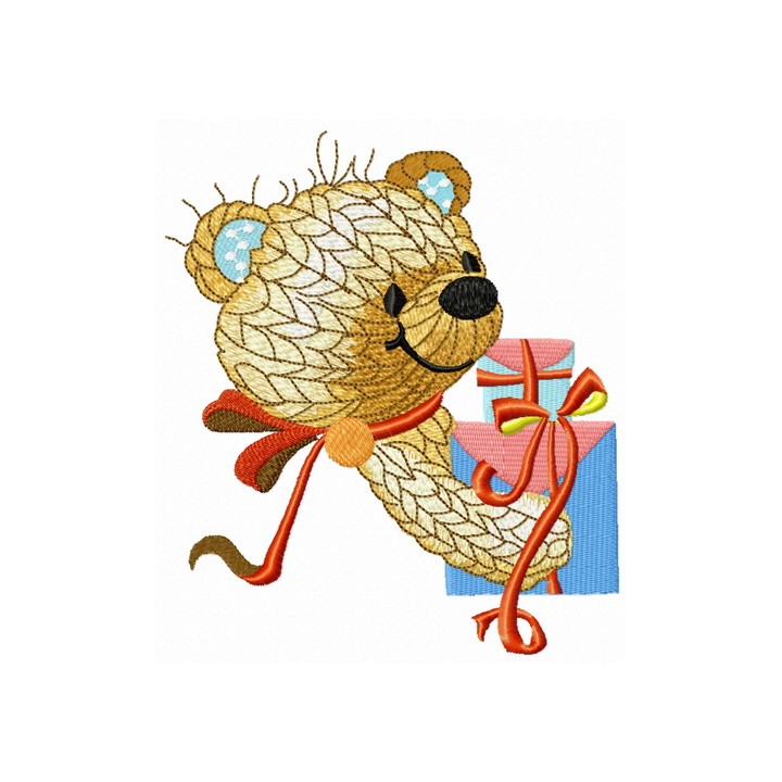 Knitted bear embroidery design - Embroidery Design