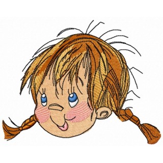Mischievous girl embroidery design - Embroidery Design