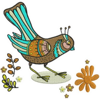 Fabulous bird 3 embroidery design - Embroidery Design
