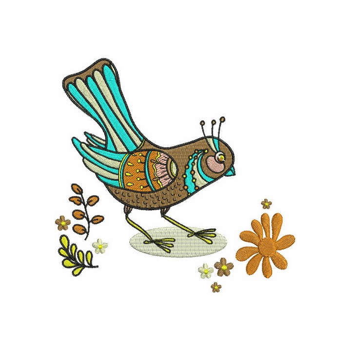 Fabulous bird 3 embroidery design - Embroidery Design