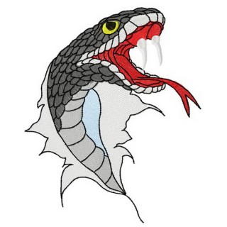 Snake's bite embroidery design - Embroidery Design