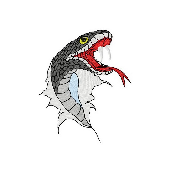 Snake's bite embroidery design - Embroidery Design
