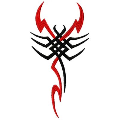 Preview of Tribal Scorpion 2 embroidery design showcasing intricate tribal patterns for creative stitching.