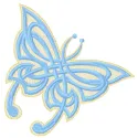 Butterfly 2 embroidery design showcasing a colorful insect motif for stitching on fabric projects.