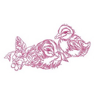 Ducklings waiting for mom embroidery design - Embroidery Design
