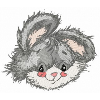 Cute rabbit muzzle embroidery design - Embroidery Design