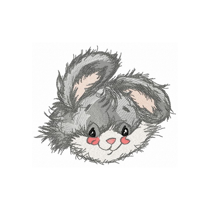 Cute rabbit muzzle embroidery design - Embroidery Design