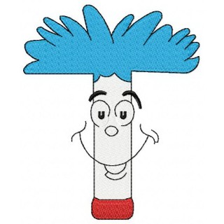 Dr. Seuss alphabet letter T embroidery design - Embroidery Design