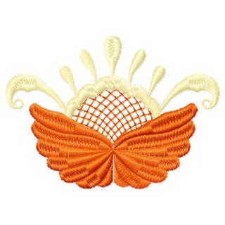 Winged flower embroidery design - Embroidery Design