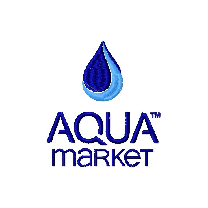 Aqua market logo embroidery design - Embroidery Design