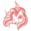 Embroidery design preview of a cute My Little Pony sketch, ideal for stitching on t-shirts and tote bags.