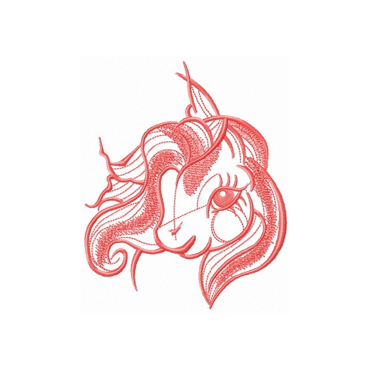 Cute My little pony sketch embroidery design - Embroidery Design