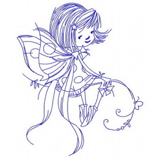 Young fairy 3 embroidery design - Embroidery Design