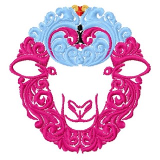 Colorful lamb embroidery design - Embroidery Design