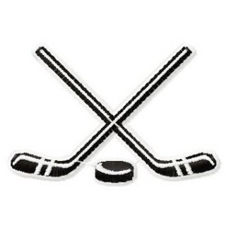 Hockey sticks and puck embroidery design - Embroidery Design