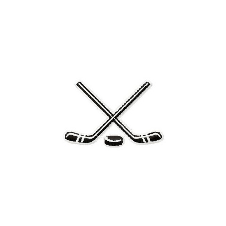 Hockey sticks and puck embroidery design - Embroidery Design