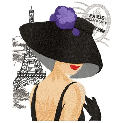 Preview of the French coquette embroidery design featuring elegant motifs suitable for women's apparel.