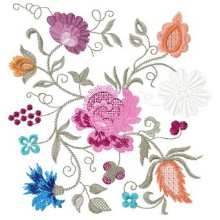 Flower composition embroidery design - Embroidery Design