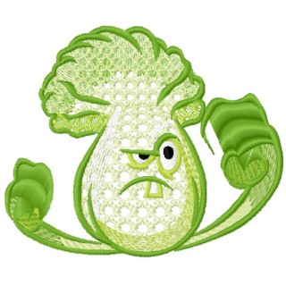 Angry lettuce embroidery design - Embroidery Design