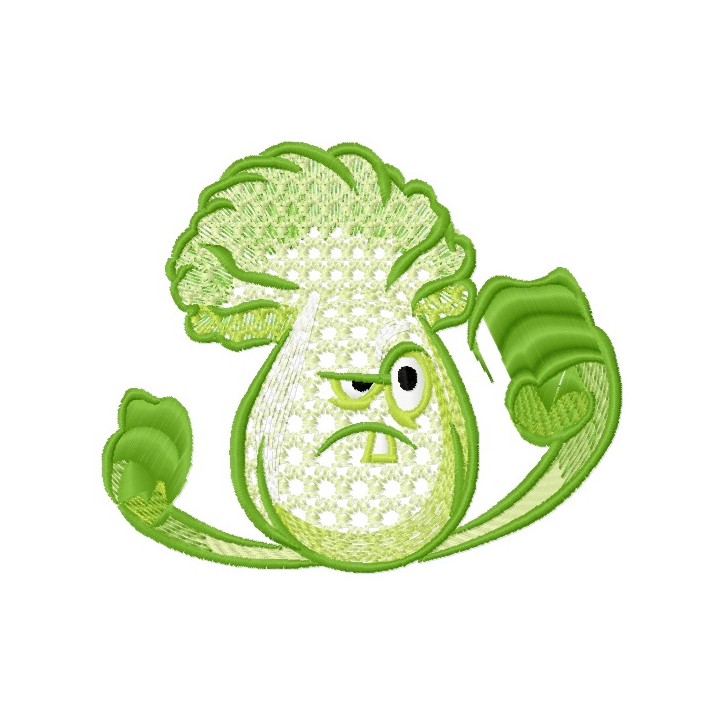 Angry lettuce embroidery design - Embroidery Design