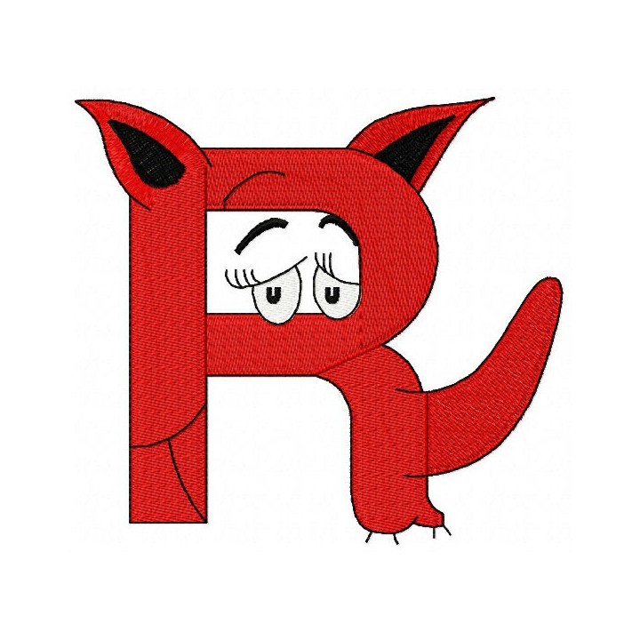 Dr. Seuss alphabet letter R embroidery design - Embroidery Design