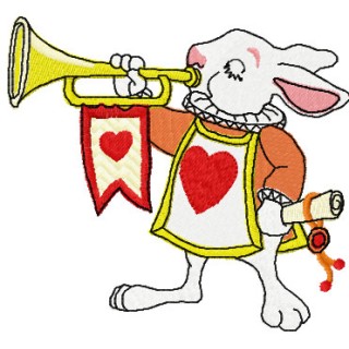 Rabbit trumpeter embroidery design - Embroidery Design