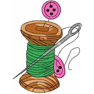 Thread bobbin and needle embroidery design - Embroidery Design