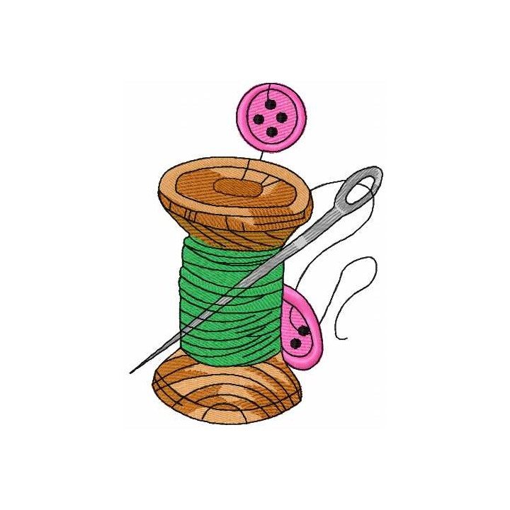 Thread bobbin and needle embroidery design - Embroidery Design
