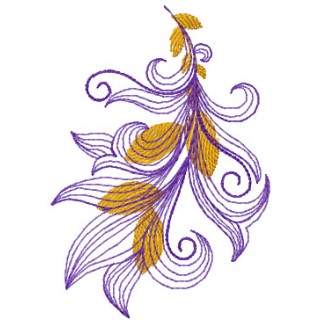 Gold feather embroidery design - Embroidery Design
