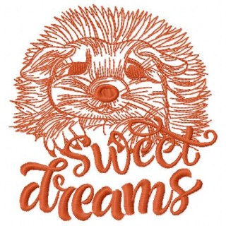 Hedgehog sweet dreams 2 embroidery design - Embroidery Design