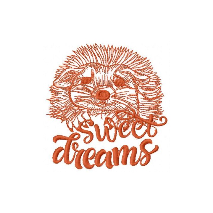 Hedgehog sweet dreams 2 embroidery design - Embroidery Design