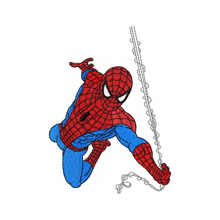 Spiderman rushes to rescue embroidery design - Embroidery Design