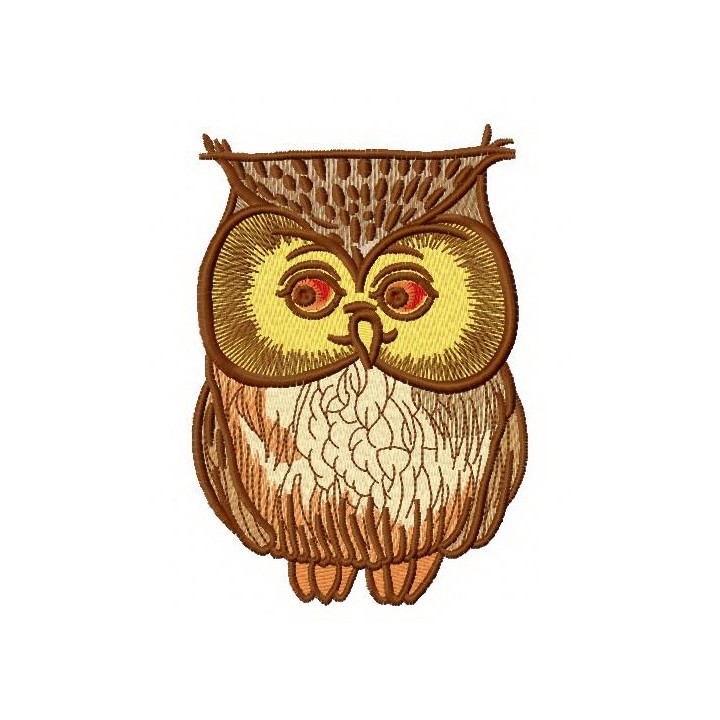 Confused owl embroidery design - Embroidery Design