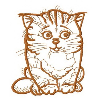 Confused cat 2 embroidery design - Embroidery Design