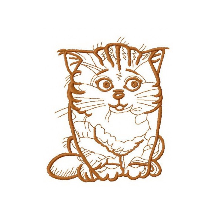 Confused cat 2 embroidery design - Embroidery Design