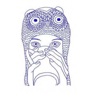 Girl in owl hat 3 embroidery design - Embroidery Design
