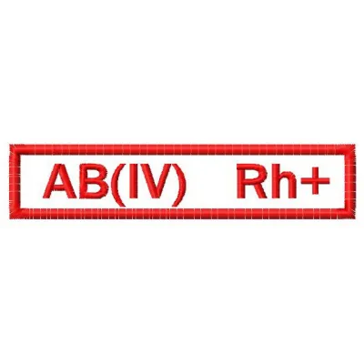 Blood type 8 embroidery design featuring bold lettering suitable for police and emergency services apparel.