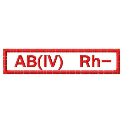 Preview of the Blood Type 7 embroidery design, ideal for police and emergency services apparel and accessories.