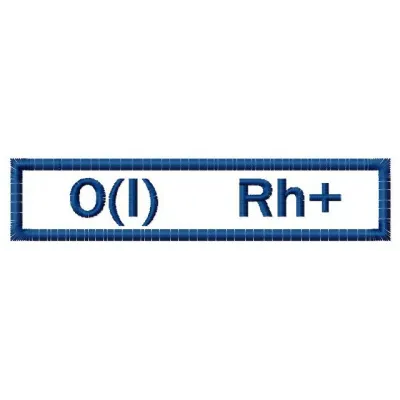 Blood type 2 embroidery design showcasing a unique stitching pattern for police and emergency services apparel.