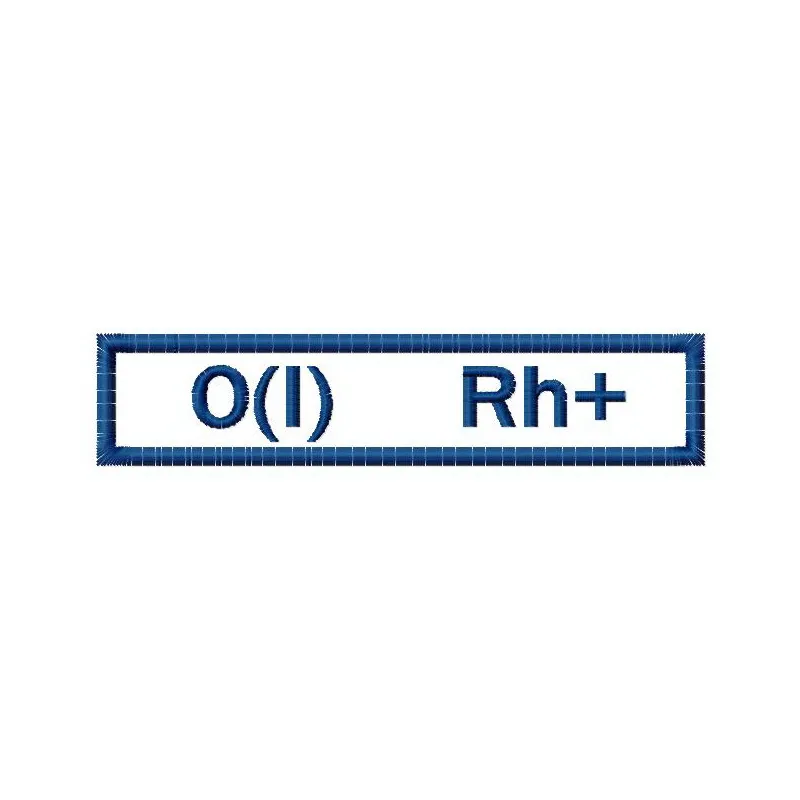 Blood type 2 embroidery design showcasing a unique stitching pattern for police and emergency services apparel.