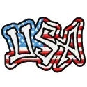 USA 2 embroidery design showcasing stars and stripes, perfect for Independence Day celebrations.